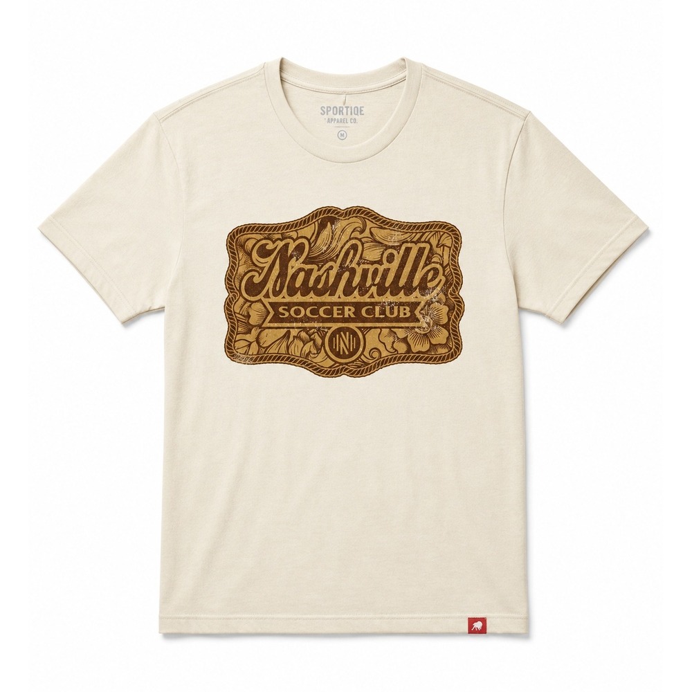 Sportiqe Nashville Soccer Club T-Shirt Mens Medium Cream Graphic MLS Tee